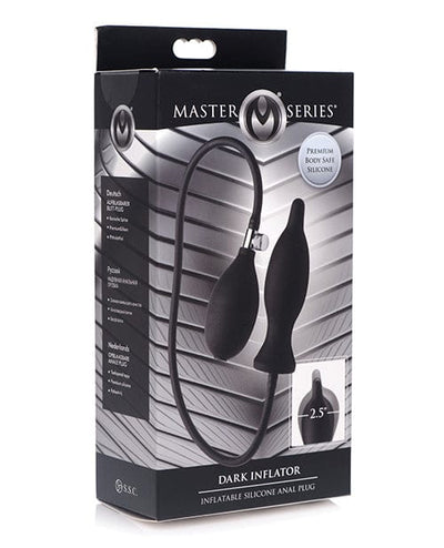 XR Brands Master Series Dark Inflator Inflatable Silicone Anal Plug - Black Anal Toys