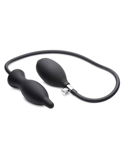 XR Brands Master Series Dark Inflator Inflatable Silicone Anal Plug - Black Anal Toys