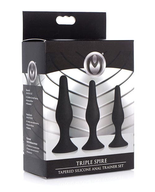XR Brands Master Series Triple Tapered Silicone Anal Trainer - Black Set Of 3 Anal Toys