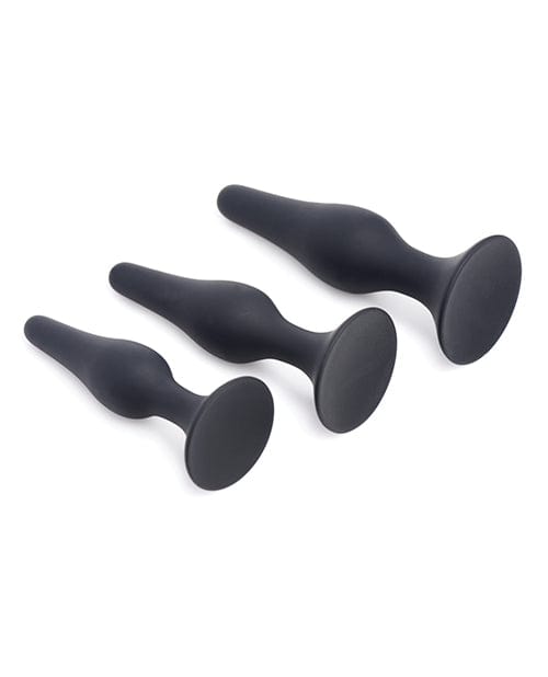 XR Brands Master Series Triple Tapered Silicone Anal Trainer - Black Set Of 3 Anal Toys