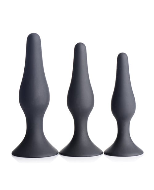 XR Brands Master Series Triple Tapered Silicone Anal Trainer - Black Set Of 3 Anal Toys