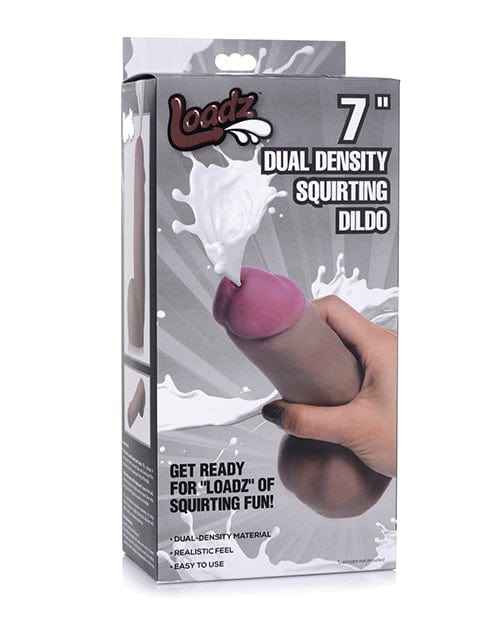 XR Brands Loadz Dual Density Squirting Dildo Dark / 7" Dildos