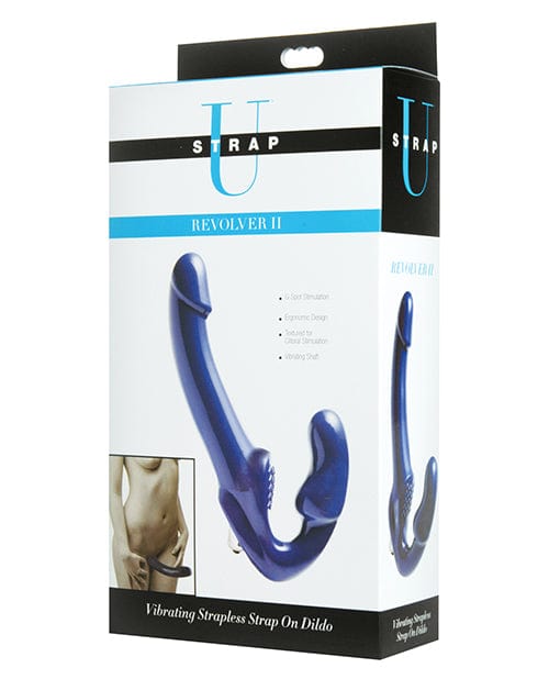 Revolver II Strapless Strap On G-Spot Dildo - Blue