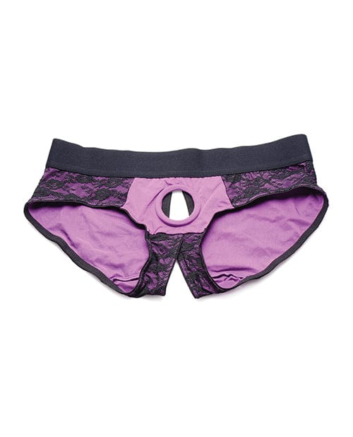 XR Brands Strap-U Lace Crotchless Panty Harness Dildos