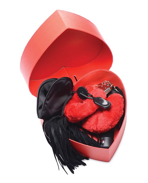 XR Brands Frisky Passion Fetish Kit with Heart Gift Box - Red Kink &amp; BDSM