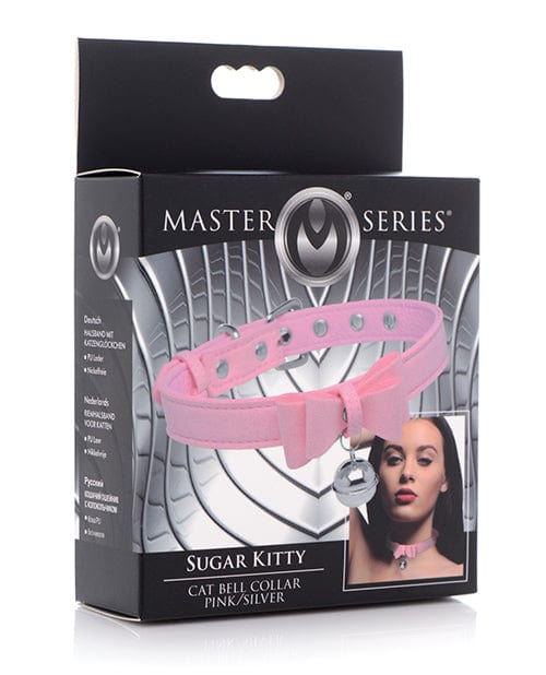 XR Brands Master Series Golden Kitty Cat Bell Collar Pink/silver Kink &amp; BDSM