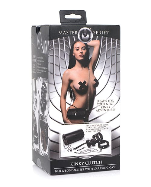 XR Brands Master Series Kinky Clutch Black Bondage Set with Carrying Case Kink &amp; BDSM
