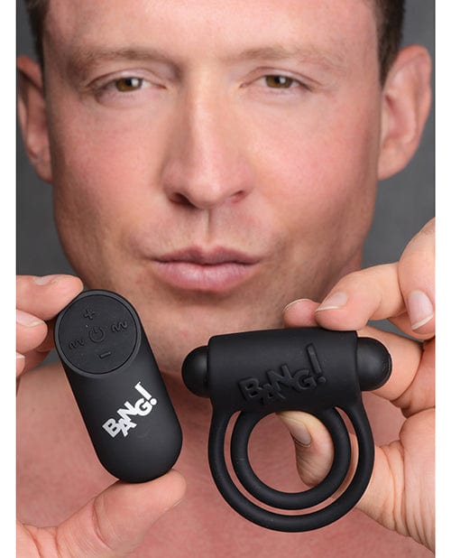 XR Brands Bang! Vibrating Cock Ring &amp; Bullet with Remote Control Penis Toys