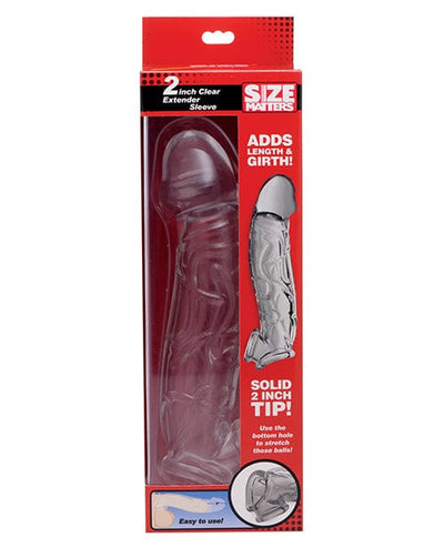 XR Brands Size Matters 2" Extender Sleeve - Clear Penis Toys