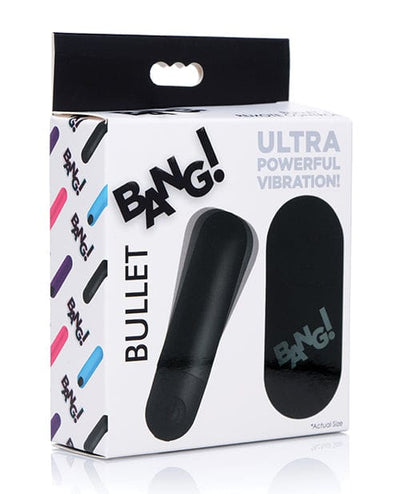 XR Brands Bang! Vibrating Bullet With Remote Control Black Vibrators