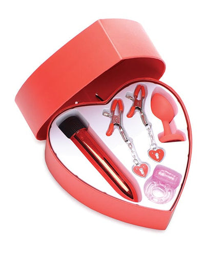 XR Brands Frisky Passion Heart Gift Set - Red Vibrators