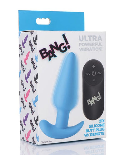 Xr LLC Bang! 21x Vibrating Silicone Butt Plug W/remote Blue Anal Toys