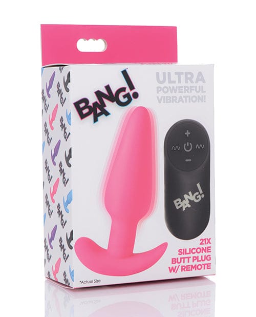 Xr LLC Bang! 21x Vibrating Silicone Butt Plug W/remote Pink Anal Toys