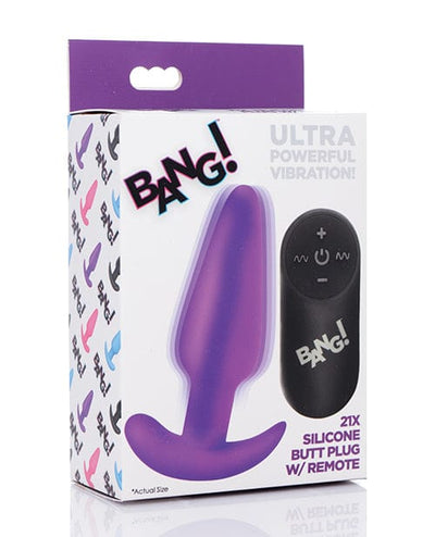 Xr LLC Bang! 21x Vibrating Silicone Butt Plug W/remote Purple Anal Toys