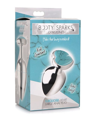 Xr LLC Booty Sparks Gemstones Turquoise Heart Anal Plug Large Anal Toys