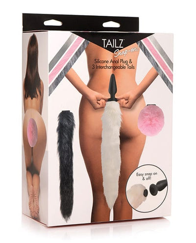 Xr LLC Tailz Snap On Silicone Anal Plug W-3 Interchangeable Tails - Asst Colors Anal Toys
