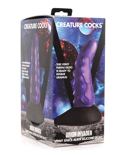 Xr LLC No Eta Creature Cocks Orion Invader Veiny Space Alien Silicone Dildo - Purple-black Dildos