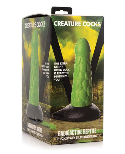 Xr LLC No Eta Creature Cocks Radioactive Reptile Thick Scaly Silicone Dildo - Green-black Dildos