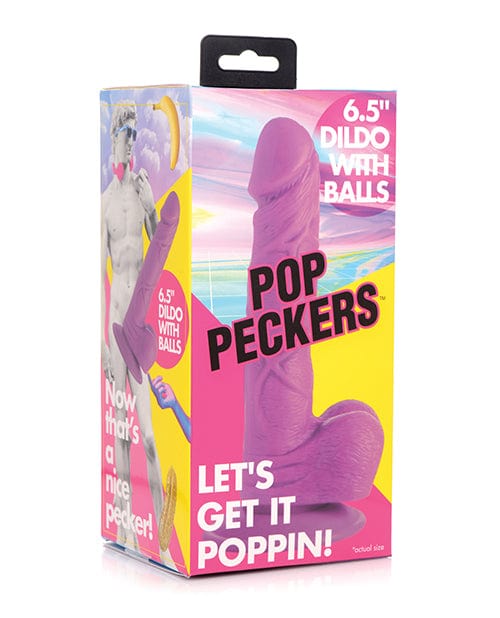 Xr LLC Pop Peckers 6.5" Dildo W/balls Purple Dildos