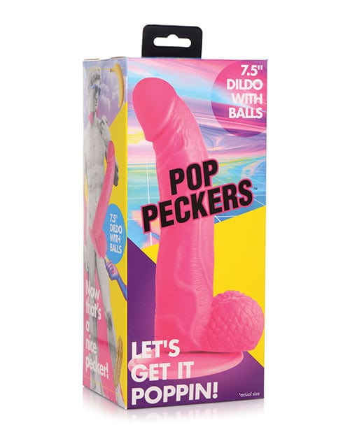 Xr LLC Pop Peckers 7.5" Dildo W/balls Pink Dildos