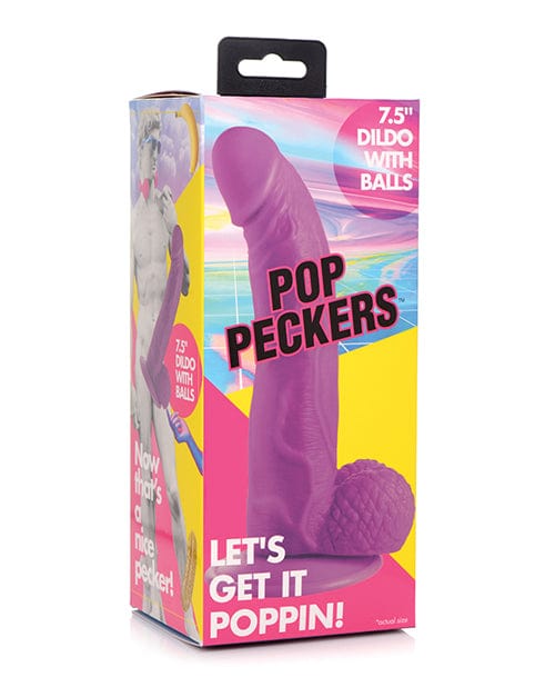 Xr LLC Pop Peckers 7.5" Dildo W/balls Purple Dildos