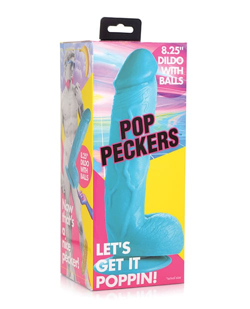 Xr LLC Pop Peckers 8.25" Dildo W/balls Blue Dildos