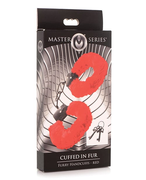 Xr LLC Master Series Cuffed In Fur Furry Handcuffs Red Kink &amp; BDSM