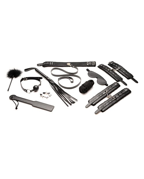 Xr LLC Master Series Hook Up 10 Pc Plush Bondage Set - Black Kink &amp; BDSM