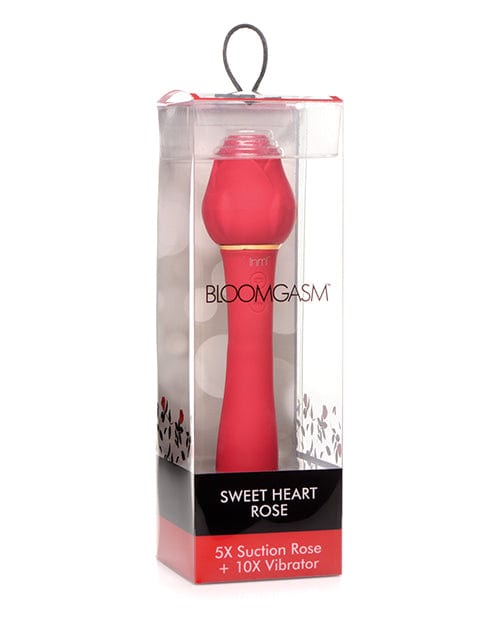 Xr LLC Inmi Bloomgasm Sweet Heart Rose 5x Suction Rose &amp; 10x Vibrator - Red Vibrators