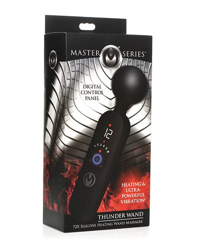 Xr LLC Master Series Thunder Wand 72x Silicone Heating Wand Massager - Black Vibrators