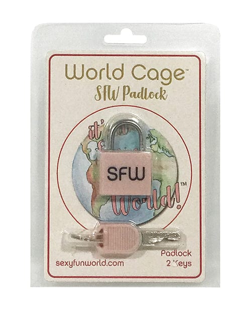 Yates Custom World Cage SFW Padlock with 2 Keys Kink &amp; BDSM