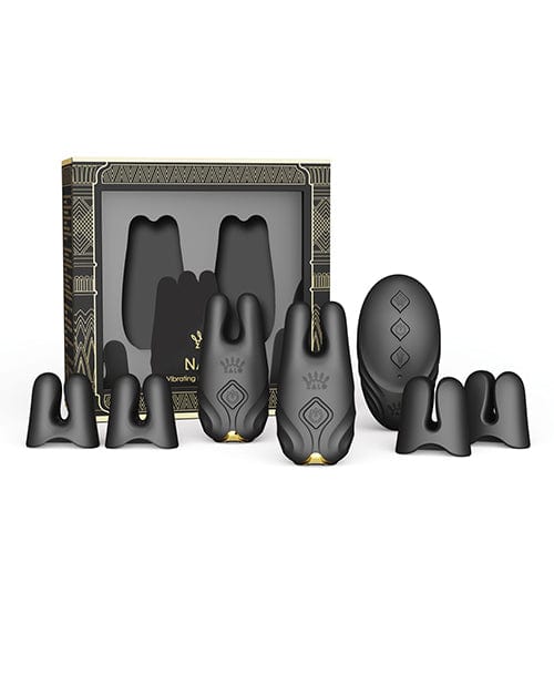 Zalo Zalo Nave Vibrating Nipple Clamps Obsidian Black Kink &amp; BDSM