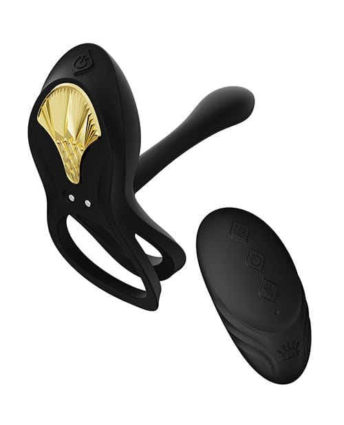 Zalo Zalo Bayek Vibrating Couples Ring W/remote Obsidian Black Vibrators