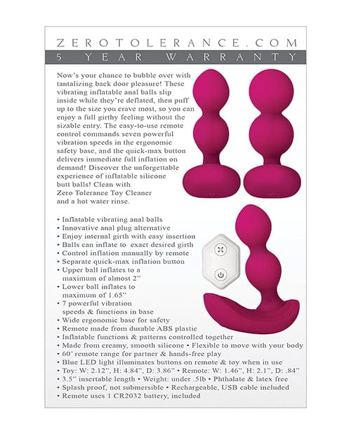 Zero Tolerance Zero Tolerance Anal Bubble Butt - Burgundy Anal Toys