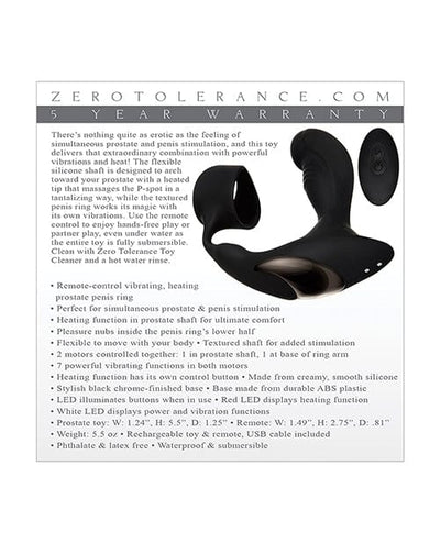 Zero Tolerance Zero Tolerance Strapped & Tapped Rechargeable Prostate Vibrator - Black Anal Toys