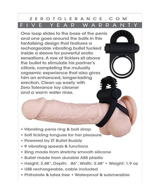 Zero Tolerance Zero Tolerance Bell Ringer Cock Ring - Black Penis Toys