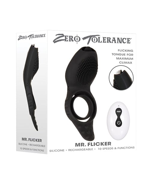Zero Tolerance Zero Tolerance Mr. Flicker Vibrating Cock Ring - Black Penis Toys