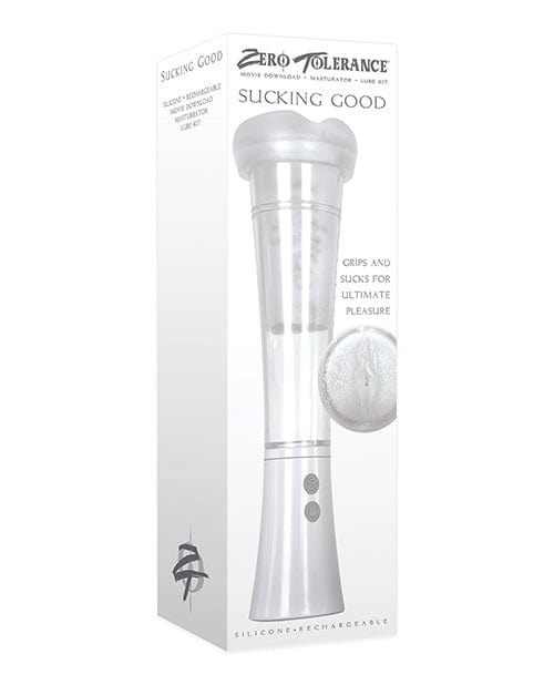 Zero Tolerance Zero Tolerance Sucking Good Rechargeable Vibrating Pump - White-Clear Penis Toys