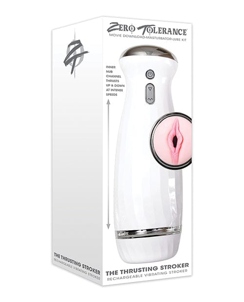 Zero Tolerance Zero Tolerance The Thrusting Stroker Rechargeable - White Penis Toys