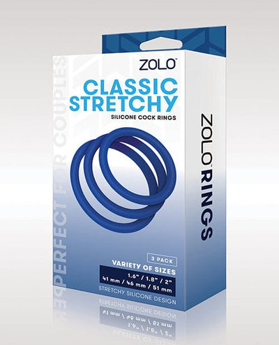 ZOLO ZOLO Stretchy Silicone Cock Rings - Blue Penis Toys